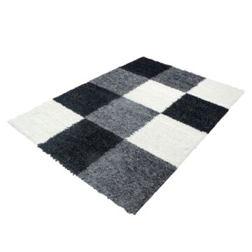 Life Shaggy Bloque alfombra pelo largo rectangular 60x110cm negro