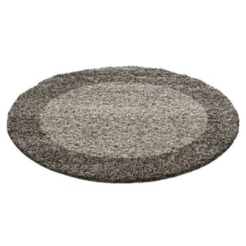 Life Shaggy Sombra alfombra pelo largo redondo Ø 120cm topo