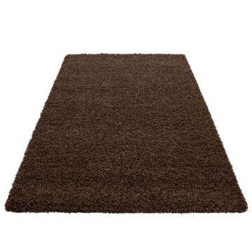 Dream Shaggy alfombra pelo largo rectangular 65x130cm marrón
