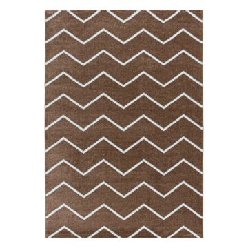 Rio Zigzag alfombra pelo largo corredor 80x250cm cobre
