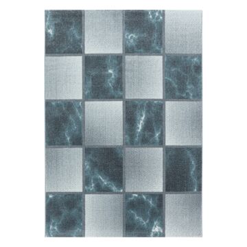 Ottawa Bloque alfombra pelo corto rectangular 160x230cm azul