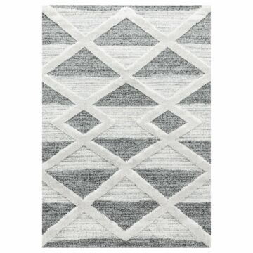 Pisa Trapeze alfombra pelo largo rectangular 60x110cm gris