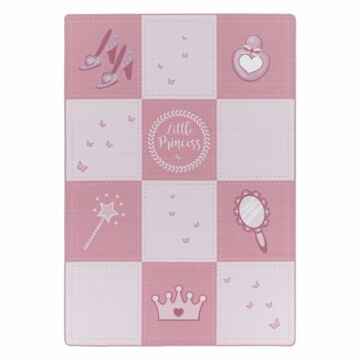 Play Princesita alfombra de juego antideslizante habitación infantil de bucle rectangular 80x120cm rosa