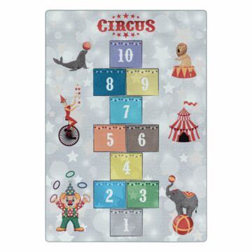 Play Rayuela-Circo alfombra de juego antideslizante habitación infantil de bucle rectangular 120x170cm gris