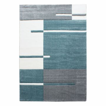 Hawaii Rayas alfombra pelo corto rectangular 280x370cm azul
