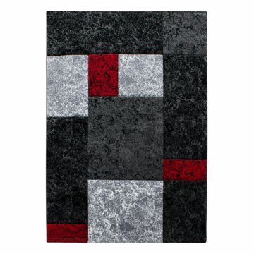 Hawaii Bloquea alfombra pelo corto rectangular 280x370cm rojo